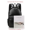 PU Leather College Bag for Girls & Laptop Backpack - Black & Coffee, 17-inch Compatibility. 