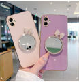 For Samsung Galaxy A05 / A05s Back Cover with Bowknot Mirror Luxury 6D Plating Square Bumper Girls Makeup Phone Case Shiny Soft Silicone Full Camera Protection Cases Pouch. 