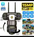 15 MP =5MP+5MP+5MP  Ptz Wifi Outdoor Security  Camera Lens, 3 Screen, CCTV,Color Night Vision Auto Tracking, Waterproof15MP WiFi Camera with Three Lens Three Screen Color Night Vision PTZ Outdoor Waterproof Security IP Camera CCTV Surveillance Cam. 