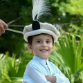 Hunza Traditional Cap for Kids White with Plume Feather. 