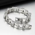 Punk Stainless Steel Bracelet Men Biker Bicycle Motorcycle Chain Bracelets 8.5". 