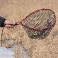 Fly Fishing Landing Net Mesh Study Handle Landing Net Trout Catcher Network Lanyard Rope Outdoor Fishing Tackle Equipment. 