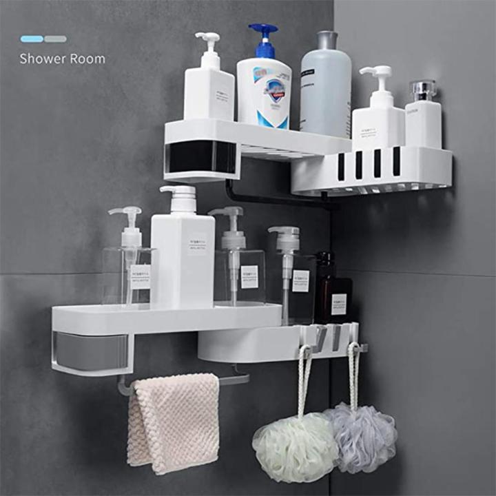 Rotating Bathroom Cabinet - Corner Rack For Soap and Bottles With Towel ...