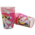 UNICORN THEME PAPER CUPS - PACK OF 10 PAPER CUPS - UNICORN CUPS. 