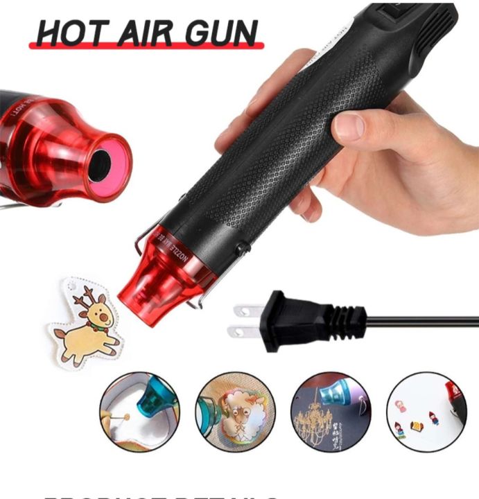 300W Hot Air Heat Gun - Mini Portable Electric Power Tool Sealer, Heavy Duty 220V Hot Air Blower for DIY Craft Embossing, Shrink Wrapping, Drying Paint (US Plug)
