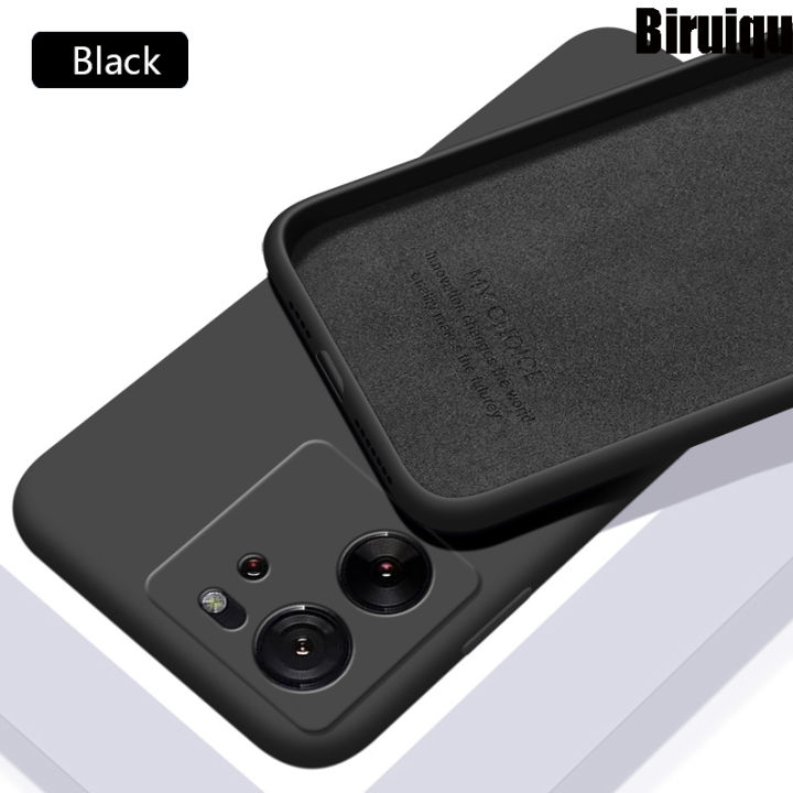 Biruiqu For Xiaomi Mi 13T 13T Pro Case Liquid Silicone Soft Gel Rubber Shockproof Cover