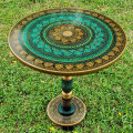 Hand Painted Naqshi Art Round Coffee Table 16" and 18" | Wooden Coffee Table for Home Decor | Portable Naqashi Hand Work Coffee Table for Room Decor. 