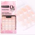 YM TRADERS Press on Nails 12pcs set | French nails Pink , Transparent. 