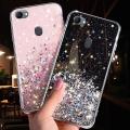 For OPPO F7 Back Cover Luxury Bling Shining Gold Foil Girls Cases Space Glitter Stars Soft Silicone Mobile Phone Protective Case. 