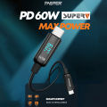 FASTER 60W USB-C TO USB-C DIGITAL DATA CABLE. 