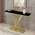 Rectangular Console Table with UV laminated Top in White. 