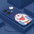 Redmi Note 13 Pro+ Plus 5G Redmi Note13 Pro 4G Lucky Cat Doraemon Casing Matte Liquid Silicon Back TPU Soft Case Cover. 