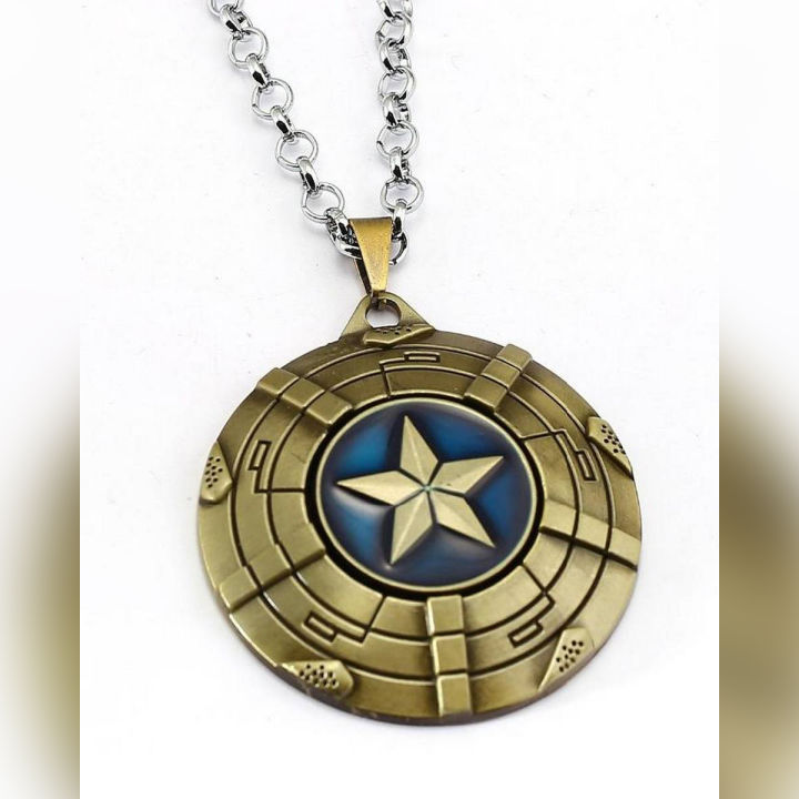 Captain America Shield Pendant Necklace For Boys - Metal