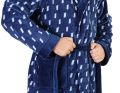 Fast Forward Mens Hooded Fleece Robe - Plush Long Printed Bathrobes. 