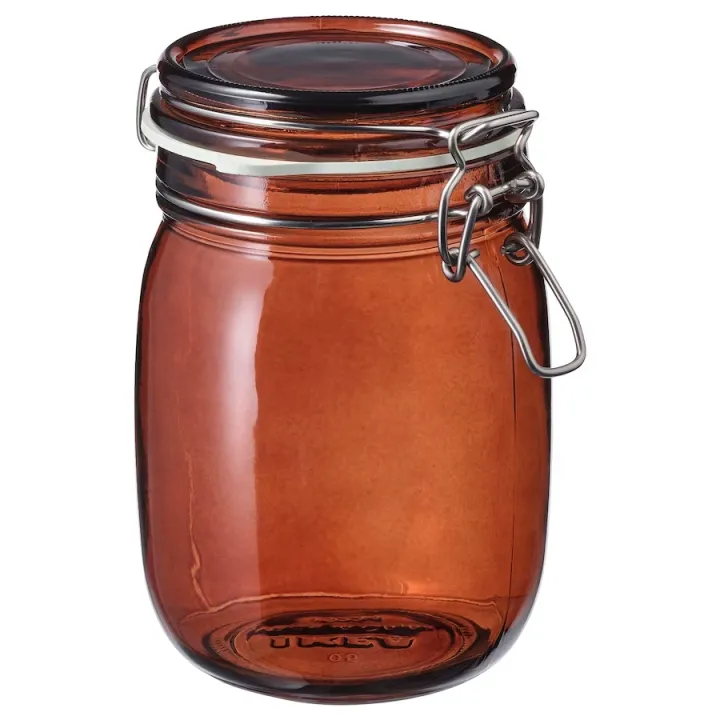 IKEA%20KORKEN%20Glass%20Jar%20with%20lid%20(rubber%20seal),%20Clear,%20Red%20Brown,%20patterned%20light%20beige,%20Green,%201%20Liter%20%E2%80%93%20Air%20Tight%201000%20ML%20-%20Image%203