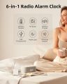 EZVALO (CSD01) Alarm Clock with Wireless Charging,Multifunctional Alarm Digital Clock with Bluetooth Speaker,Dimmable LED Display with 9V&2A USB & USB C PD Fast Charging Port,Clock Radio, Halo Night Light for Bedroom,Aesthetic Bedside Alarm Clock. 