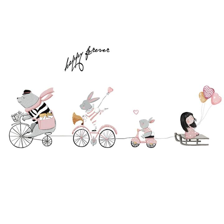 Nordic style creative girls room wall decoration stickers cartoon cute ...