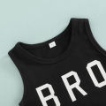 Baby Boy Shorts Set Letter Sleeveless Round Neck Vest + Camouflage High Waist Shorts Summer Cute Two-Piece Set. 