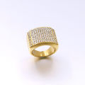 Wholesale Jewelry Designer Hiphop Custom Bling Stainless Steel Jewelry Fashion Crystal iced out Stone Ring Plated Gold For Man. 