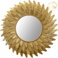 Exclusive Metal Leaf Mirror Wall Decor. 