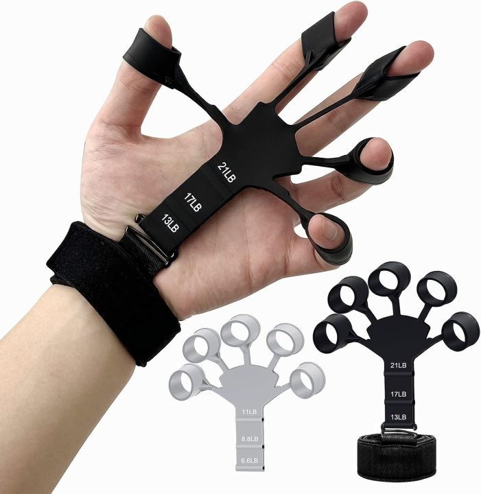 Hand Gripper Strengthener High Quality Adjustable Finger Gripper Strengthener with 3 Resistance Levels, Gym Like Forearm Strengthener Hand Therapy Grip Strength Trainer, Finger Flexion Training Hand Trainer - Relieve Pain for Arthritis, Carpal Tunnel