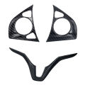 NANLIY-for Honda HRV HR-V VEZEL 2014-2020 Car Carbon Fiber Steering Wheel Panel Cover Trim Frame Decorator Sticker Accessories. 