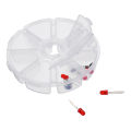 Decoration Round 8 Compartment Box 10cm Clear Bead DIY Craft Jewelry Parts Storage Organizer Container C. 