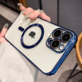 For Apple iPhone 7 Plus iphone 8 Plus Phone Case, For Silicone Luxury Plating Clear Magsafe Wireless Charger Case. 