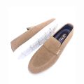 Men's Premium light brown suede Loafers with Stylish White Sole | Lightweight & Comfortable. 