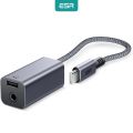 ESR USB Type-C to Headphone Adapter 2-in-1 with PD fast Charging Type-C port USB C to 3.5 mm Headphone Jack Adapter Portable Design. 