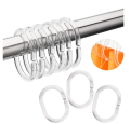 12Pcs/Box Clear Plastic Curtain Rings Set Shower Curtain O Rings Hooks Gliding On Standard Shower Rods Easy To Install. 