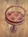 Wooden Coffee Table Round Spring Basket Carving Art Hand Crafted Furniture & Decor. 