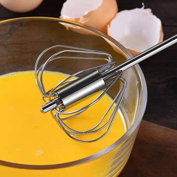 Semi Automatic Egg Beater Whiskers - Beater Hand Whisker Stirrer Egg Whisker Coffee Whisker Hand Push Beater - Kitchen Utensil Push Whisk for Blending, Whisking, Beating & Stirring Kitchen & Dining
