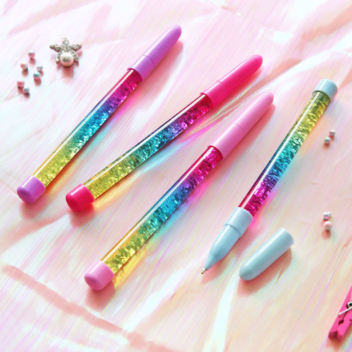 Pack of 2 Rainbow Glitter Gel Pen for Kids and office Cute  gift For Girls Gift School Office Supplies-Public Mall