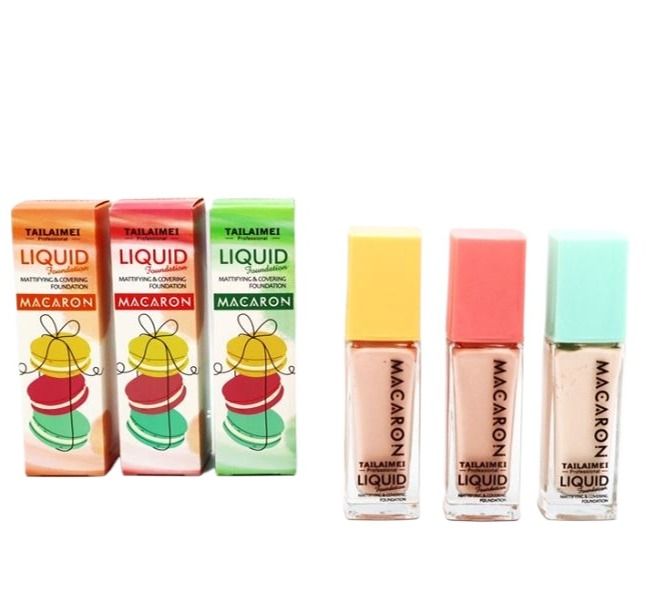 Tailaimei Macaron Mattifying Full Coverage Foundation Liquid - OEM ODM Face Breathable, Moisturize Matte Makeup Foundation