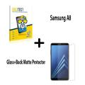 Samsung Galaxy A8 Plus Polish 2.5D Tempered Glass and Matte Back Soft Skin Sheet Soft Film Protector 2-in-1 Combo. 
