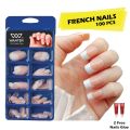 WANTER - 100pcs French Nails For Girls, With 2 Nails Glue Sheet Stickers, Artificial Nails, Nails For Girls Beautiful Fake Nails Fancy Nails With Nail Glue, Nails Acrylic Nails Kit 100pcs Set False Nails. 