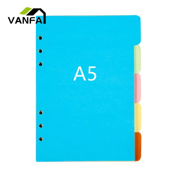 Macaron-colored Plastic Dividers 6-ring Binder Dividers with Writable Labels Colorful Index Separator Pages for Organizing Notes Documents in Pastel Macaron Shades Set of 5 Tabbed Binder Dividers