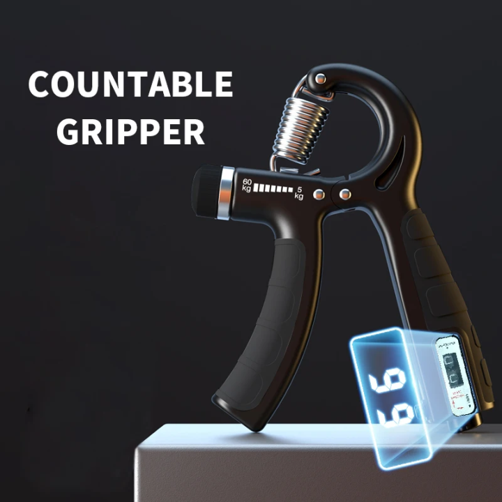 Adjustable Hand Gripper Automatic Counting, Non-Slip Hand Grip Strength Trainer for Fingers, Wrist, and Forearm – 5-60KG