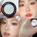 Aurora Purple Blue Highlighter Palette Makeup 3 Colors Lasting Glitter Eyeshadow Face Contouring Illuminator Highlight Cosmetics. 