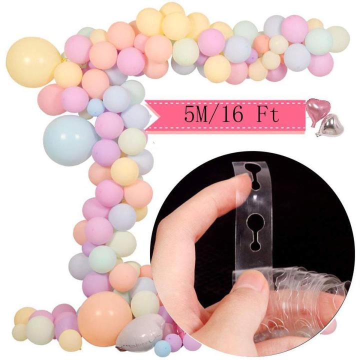 Balloon Decorating Strip Connect Chain DIY Balloon Arch Strip Tape Plastic 5M