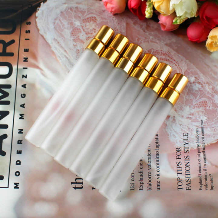 20pcs/lot 5ml/10ml Frosted Thin Glass Spray Bottle Refillable Perfume Atomizer Mini Sample Bottles Perfume Glass Vials