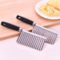 Crinkle Fries Cutter Knife with Handle Potato Slicer – Stainless Steel Crinkle Knife – Multifunctional Knife Wavy Edged Potato cutter – Wavy Chopper – Wavy Potato Slicer – Vegetable & Fruit Wavy knife. 