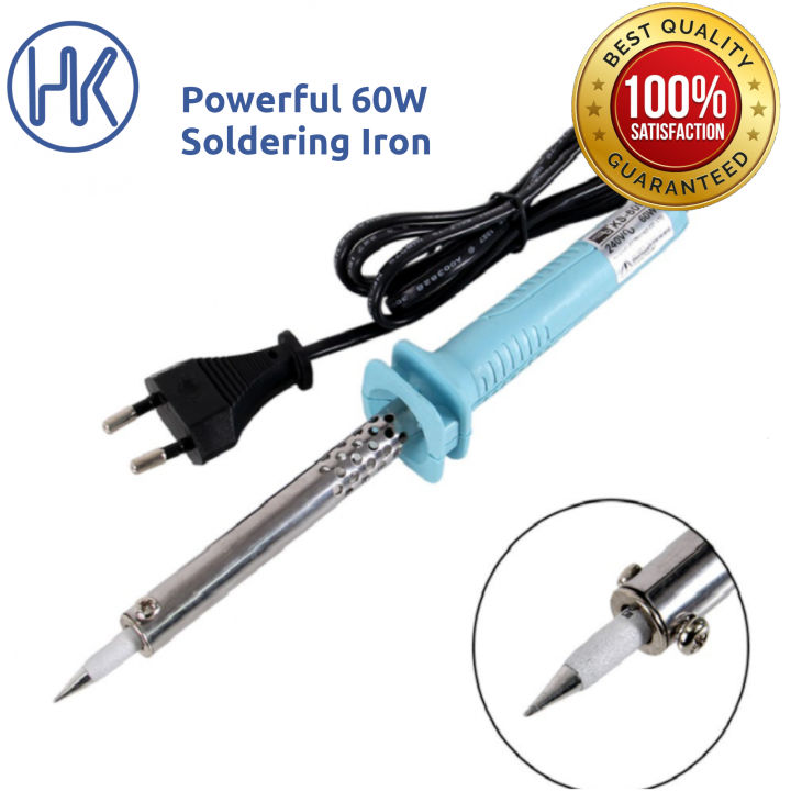 Best Quality Electronics Soldering Iron 60W watts with Red Tip Iron Bit - Fast Heating, Long Life, and Precise Soldering | 60 Watt Nichrome Heater | Kavia 60w | Best for DIY Crafts Hobbyist Technicians | HK Electronics