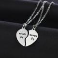 2 Pcs/Set Hip Hop Weirdo 1 Weirdo 2 Stainless Steel Heart Pendant Necklace Fashion Best Friend Sister Couple Necklaces Gift. 