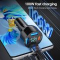 100W 4 Ports USB Car Charger Type C Fast Charging QC3.0 PD Car Chargers USB Type C Car Phone Charger for Iphone Xiaomi Samsung. 