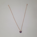 Girls Butterfly Multi Shaded Long Chain - Fashionable Butterfly Necklace For Womens - Crystal Never Fades Colorful Pendant For Ladies. 