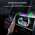 SONRU Newest FM Transmitter Bluetooth 5.0, Bluetooth Car Radio Transmitter Handsfree Car Kit QC3.0 USB Car Charger, Support TF Card AUX Input, Crystal Sound, Color Light, 1.1M Cable, 2 Install Ways. 