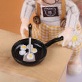 1/12 Dollhouse Fried Egg Frying Pan Set Dollhouse Mini Kitchen Accessories ZH. 