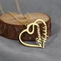 The Jewel Lodge Double Name Pendant, Name Necklace For Girls, Personalized/Customized Design and Name, Pendant Lockets For Both, Name Lockets For Girls, Name Jewellery, Name Necklace, Name Jewellery for Women. 